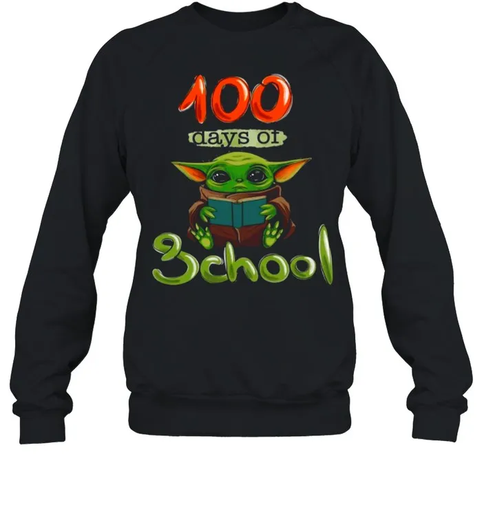 Baby Yoda 100 Days Of School shirt - Image 4