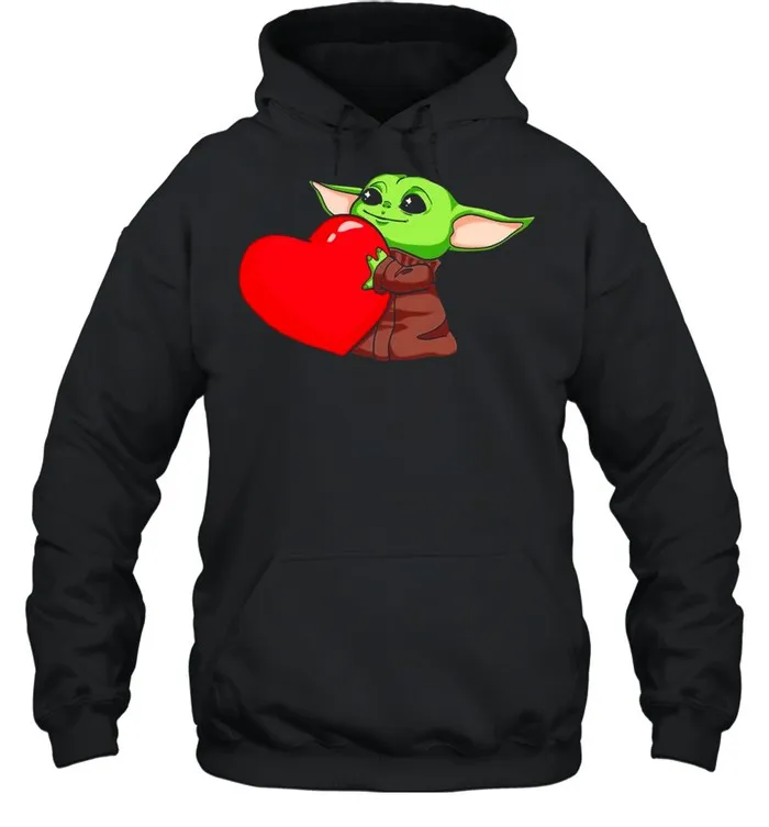 Baby Yoda Cute Hug Heart Happy Valentine 2021 shirt - Image 5