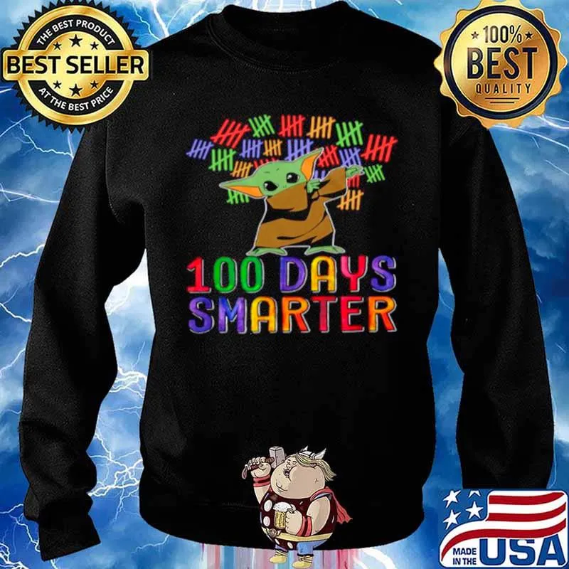 Baby Yoda Dabbing 100 Days Smarter Color s Sweater