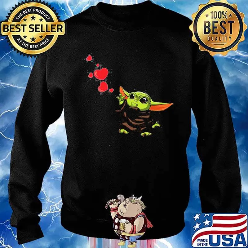 Baby Yoda Hearts Happy Valentine Day Shirt Sweater