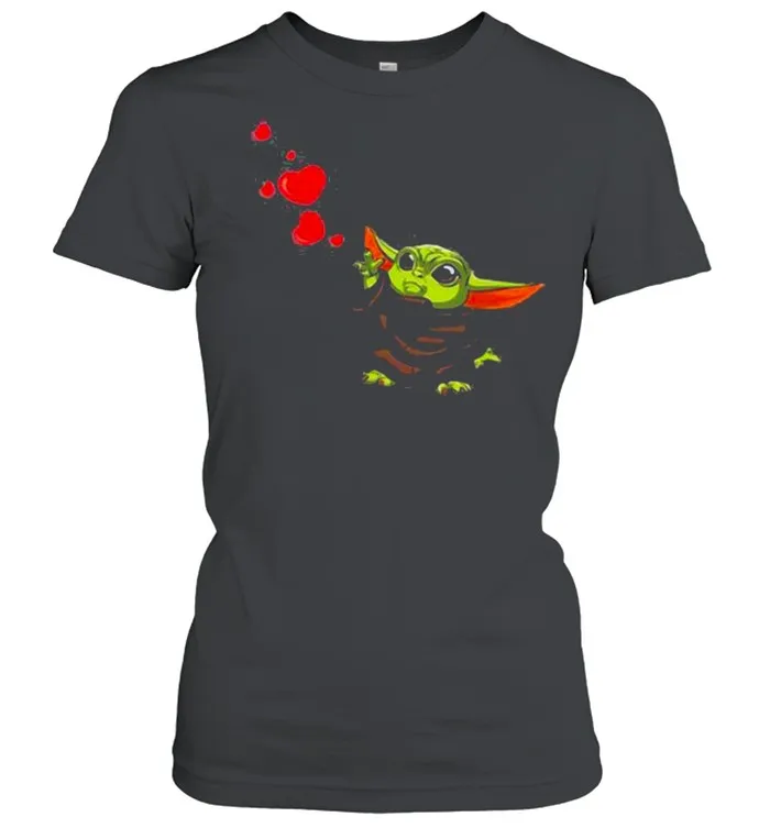 Baby Yoda Hearts Happy Valentine Day shirt - Image 2