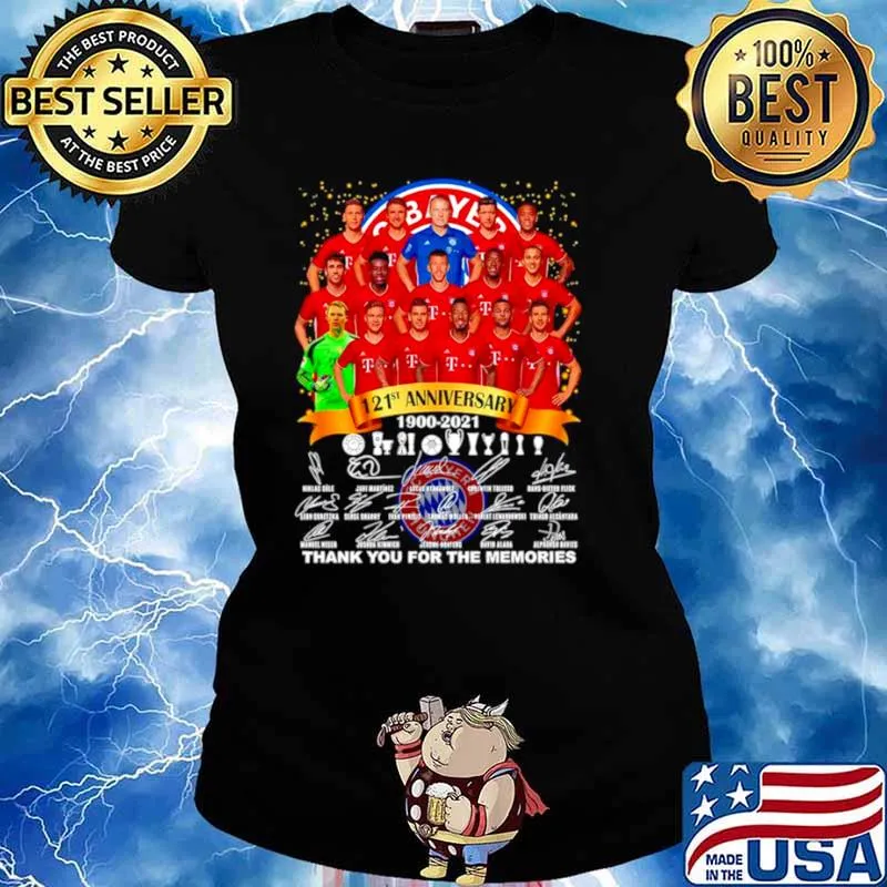 Bayern Munich 121st anniversary 1900 2021 signatures thank you for the memories s Ladies tee