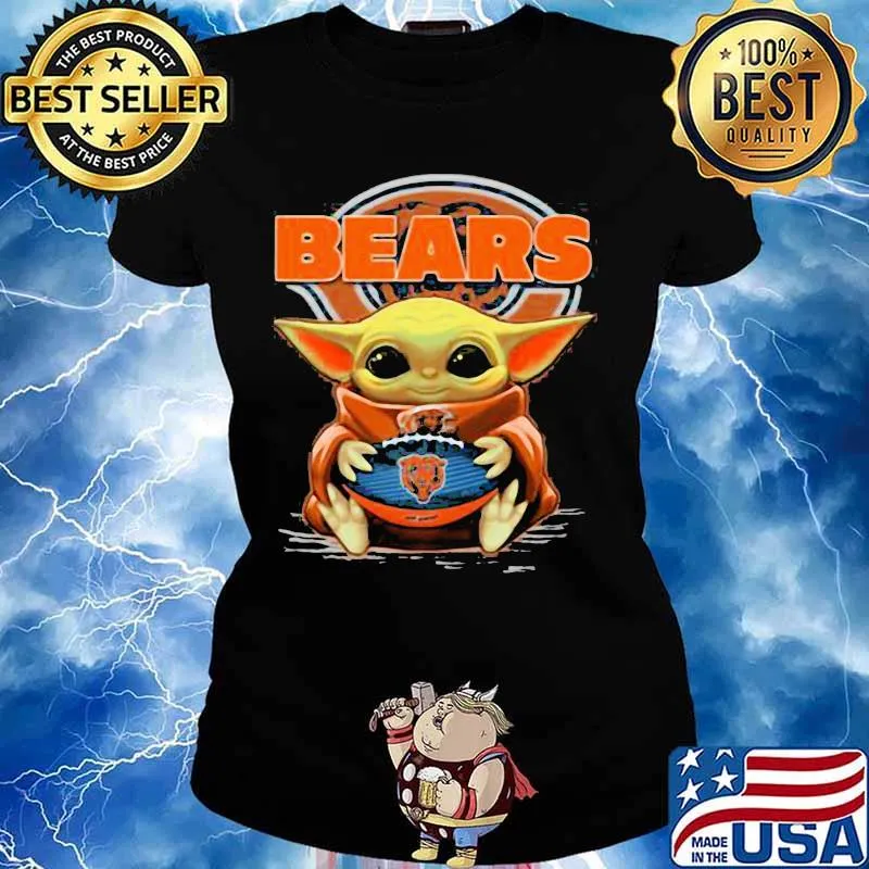Bears Baby Yoda Football Shirt Ladies tee