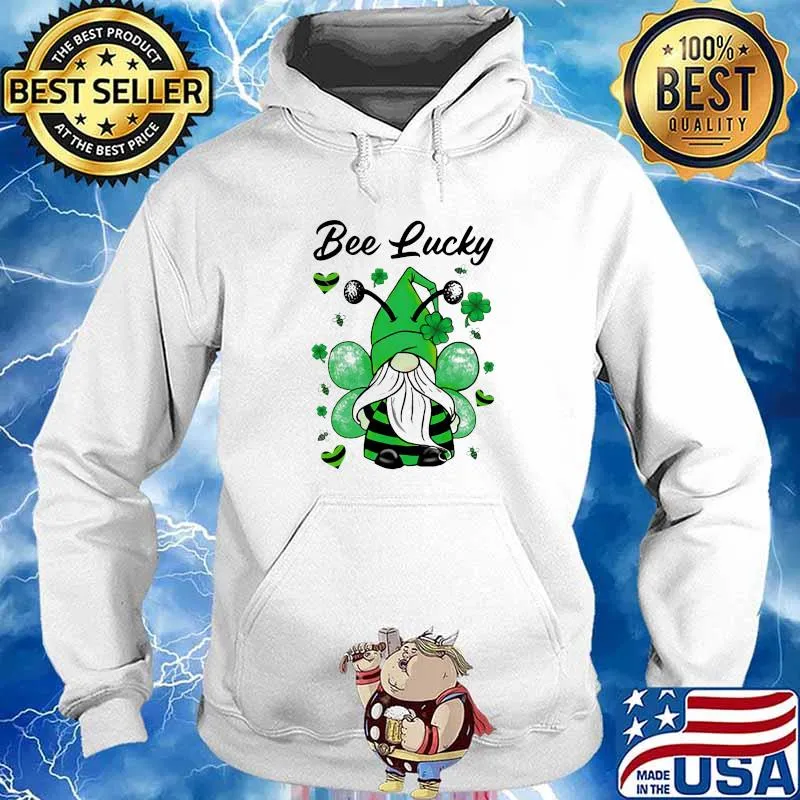 Bee Lucky Irish Gnome Patrick’s Day Shirt Hoodie