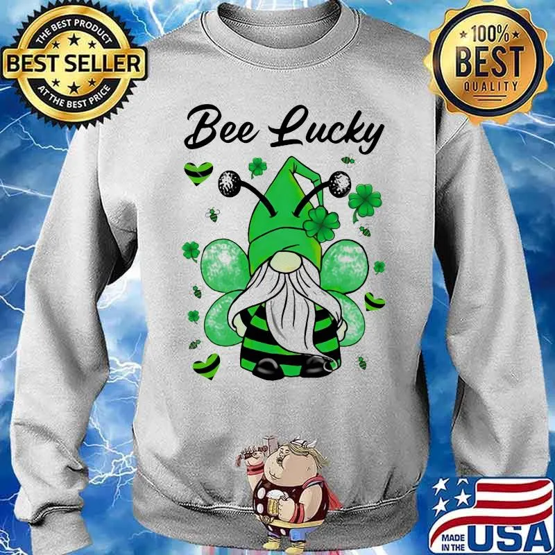 Bee Lucky Irish Gnome Patrick’s Day Shirt Sweater