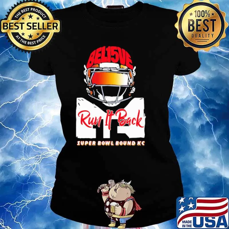 Bel15ve Run It Back Super Bowl Bound KC Baseball s Ladies tee