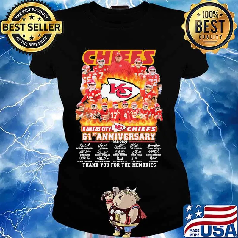 Chiefs Kansas City 61st Anniversary 1960 2021 Thank You For The Memories Signature Shirt Ladies tee