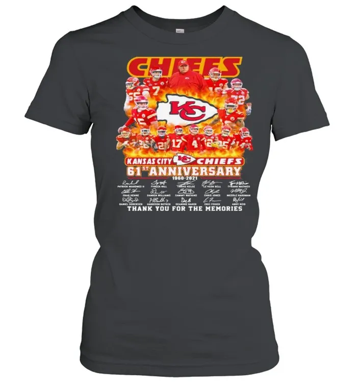 Chiefs Kansas City 61st Anniversary 1960 2021 Thank You For The Memories Signature shirt - Image 3