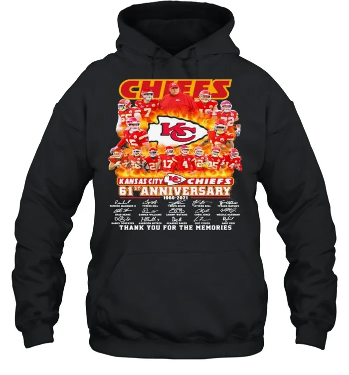 Chiefs Kansas City 61st Anniversary 1960 2021 Thank You For The Memories Signature shirt - Image 3