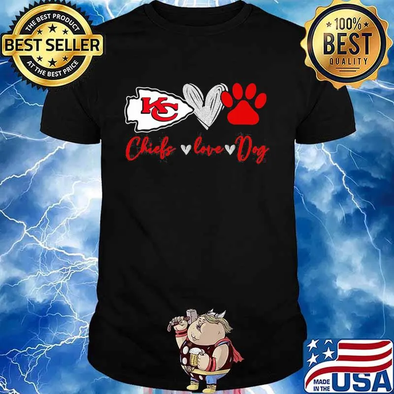 Chiefs Love Dogs Heart Red Football Shirt