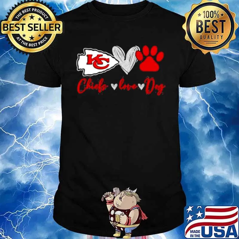 Chiefs Love Dogs Heart Red Football shirt.jgp Unisex