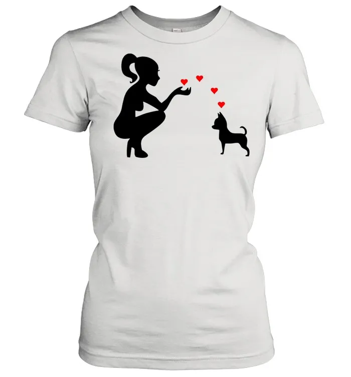 Chihuahua adorable hearts love shirt Classic Mens T-shirt - Image 3