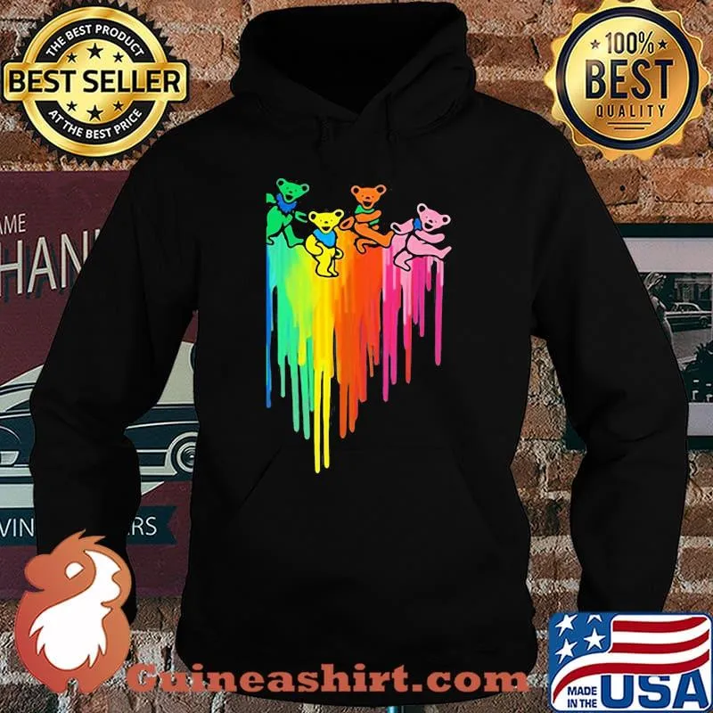 Dacing Bear Grateful Dead Rainbow Shirt Hoodie