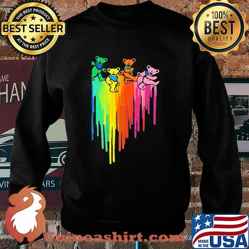 Dacing Bear Grateful Dead Rainbow Shirt Sweater
