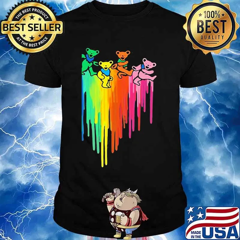 Dacing Bear Grateful Dead Rainbow Shirt