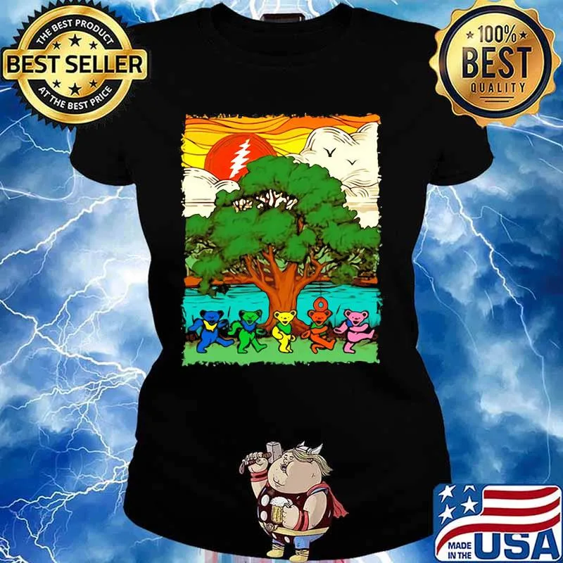 Dancing Bear Grateful Dead Sunset Shirt Ladies tee