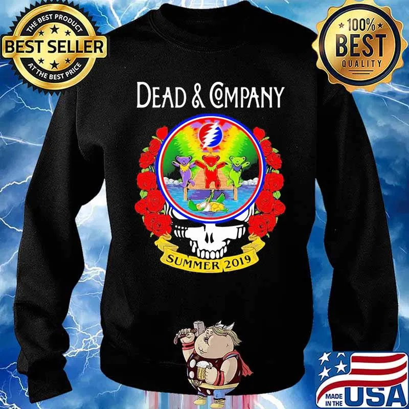 Dead And Company Summer 2019 Dancing Bear Skull Roses Grateful Dead Shirt Sweater