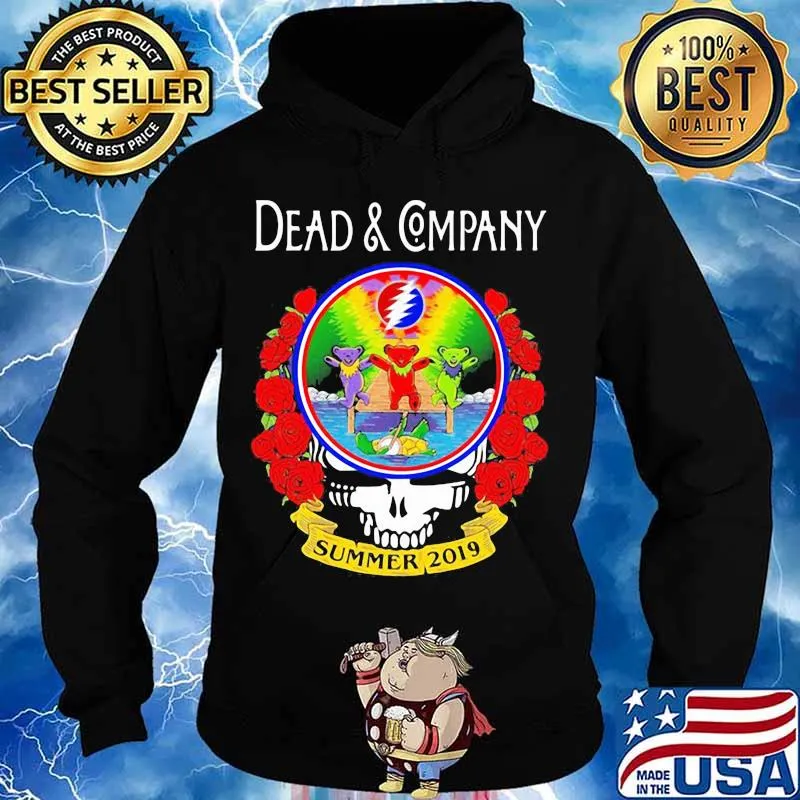 Dead And Company Summer 20219 Dancing Bear Grateful Dead Skull Roses Shirt Hoodie