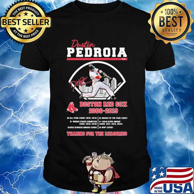 Dustin Pedroia Boston Red Sox 2006 2019 Thanks For The Memories Football Shirt