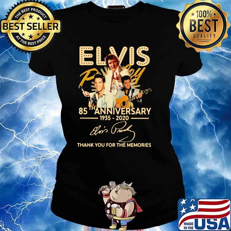 Elvis 85th Anniversary 1935 2020 Thank You For The Memories Signature Shirt Ladies tee