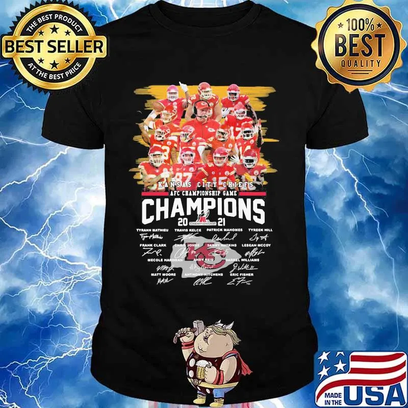 Kansas City Chiefs Afc Championship Game Champions 2021 Signature Shirt
