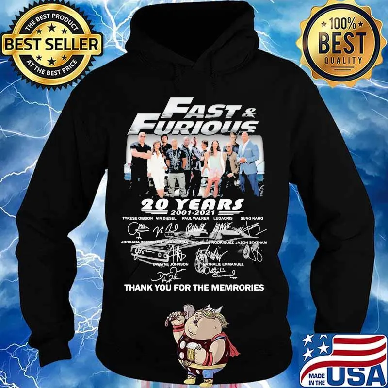 Fast And Furious 20 Years 2001 2021 Thank You For The Memories Signature Shirt Hoodie