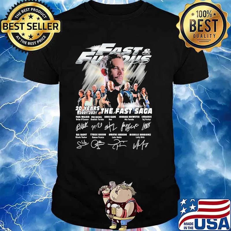 Fast And Furious 20 Years 2001 2021 The Fast Saga Signature Shirt Unisex