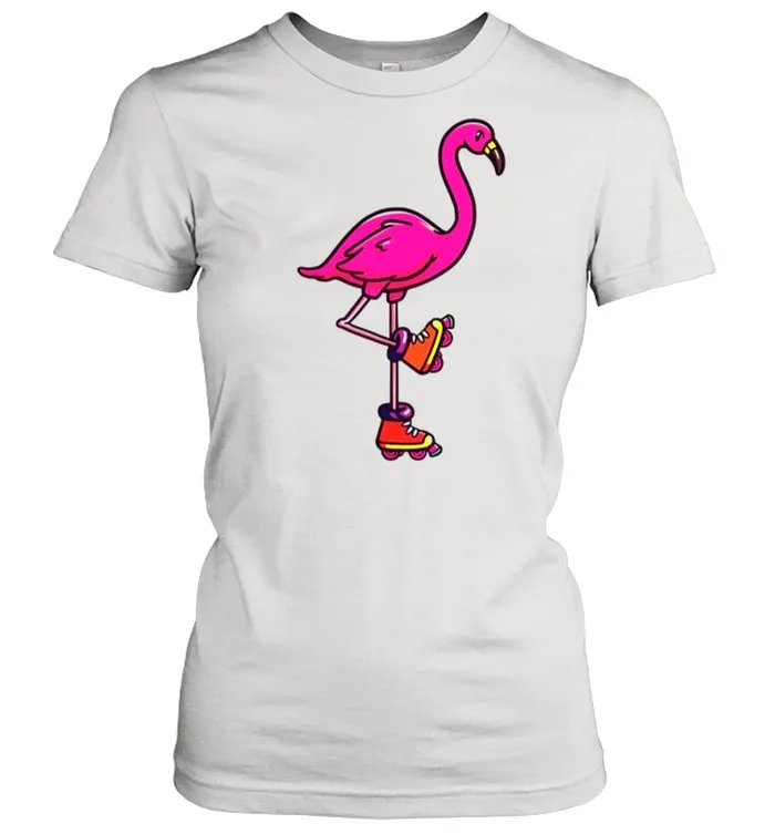 Flamingo Rollerblading shirt Classic Mens T-shirt - Image 3