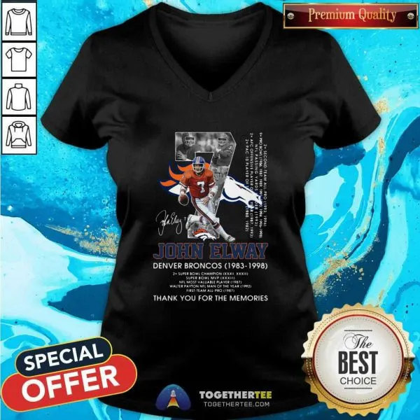 Funny 7 John Elway Denver Broncos 1983 1998 Thank You For The Memories Signature Shirt - Image 3