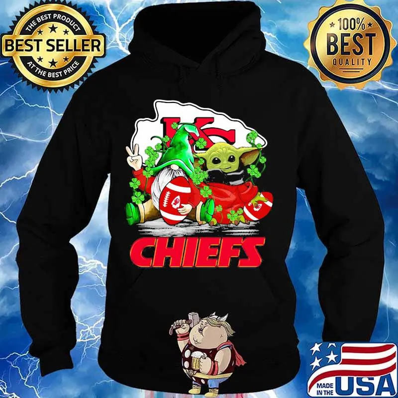 Gnome And Baby Yoda Chiefs Football Patrick’s Day Shirt Hoodie