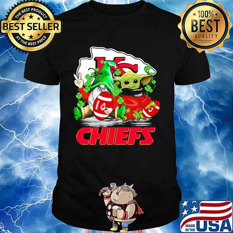 Gnome And Baby Yoda Chiefs Football Patrick’s Day Shirt