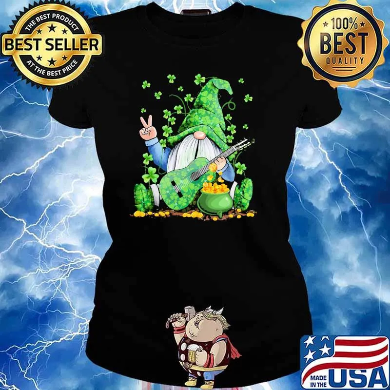 Gnome Play Guitar Patrick’s Day Shirt Ladies tee