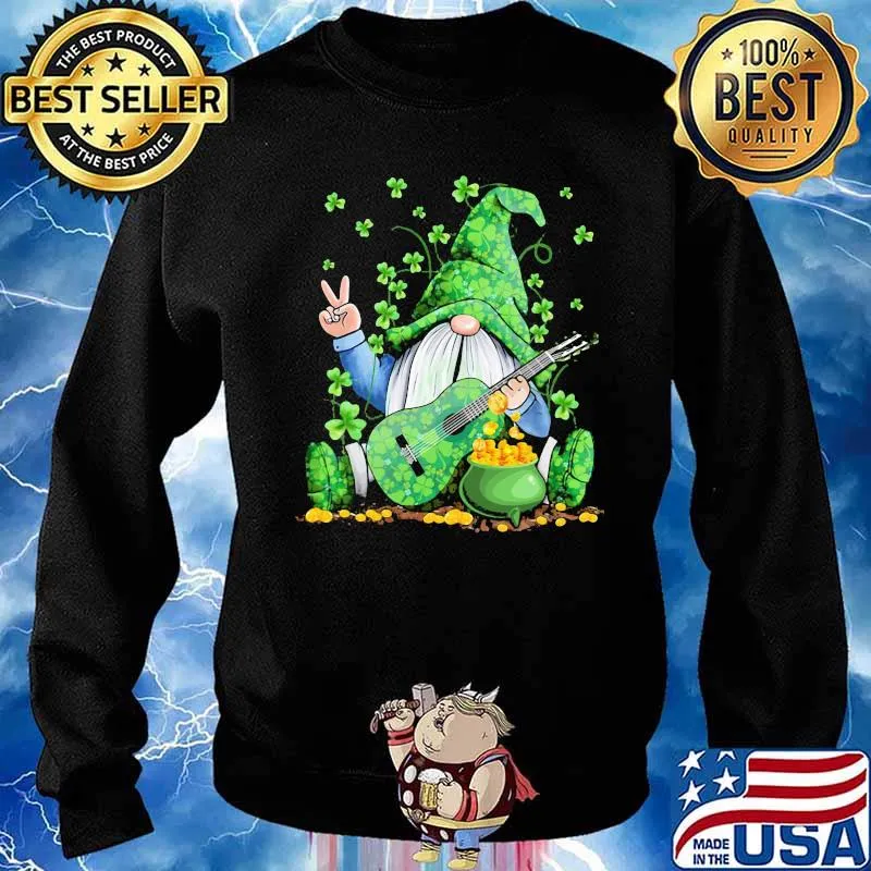 Gnome Play Guitar Patrick’s Day Shirt Sweater