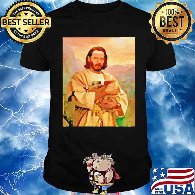 God Keanu Reeves Hug Baby Yoda Unisex