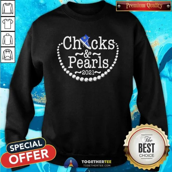 Good Kamala Harris Chucks And Pearls 2021 Blue Converse Tee Shirt - Image 5