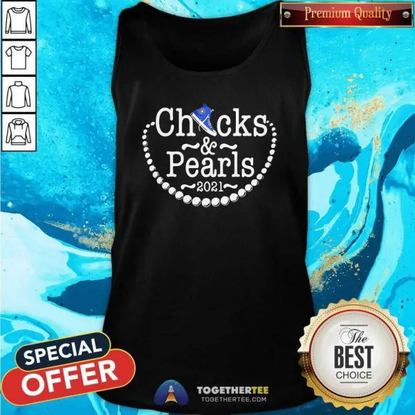 Good Kamala Harris Chucks And Pearls 2021 Blue Converse Tee Shirt - Image 4