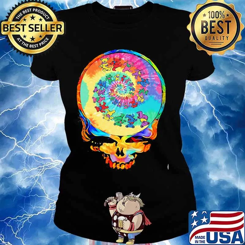 Grateful Dead Dancing Bear Skull Shirt Ladies tee