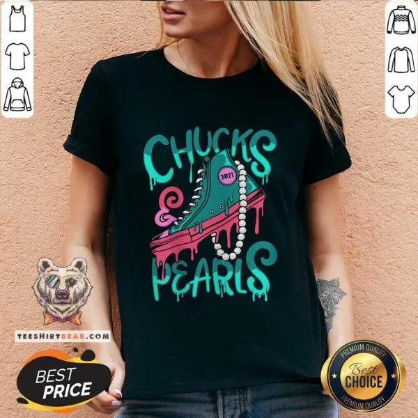 Great President Kamala Harris Green Chucks And Pearls 2021 Shirt - Image 3