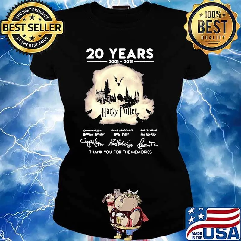 Harry Potter 20 Years Of 2001 2021 Thank You For The Memories Signature Shirt Ladies tee