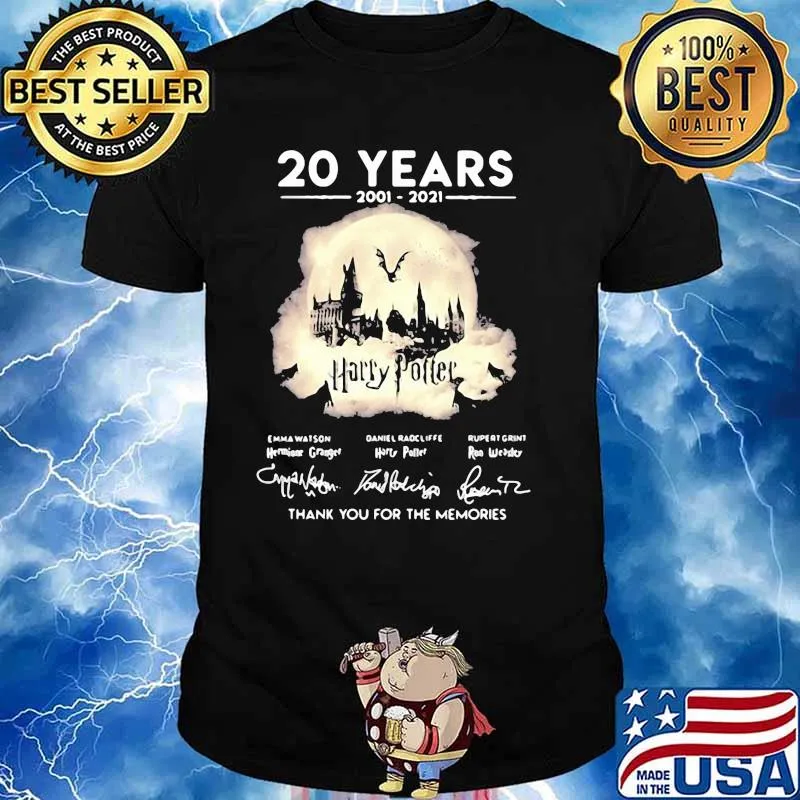 Harry Potter 20 Years Of 2001 2021 Thank You For The Memories Signature Shirt Unisex