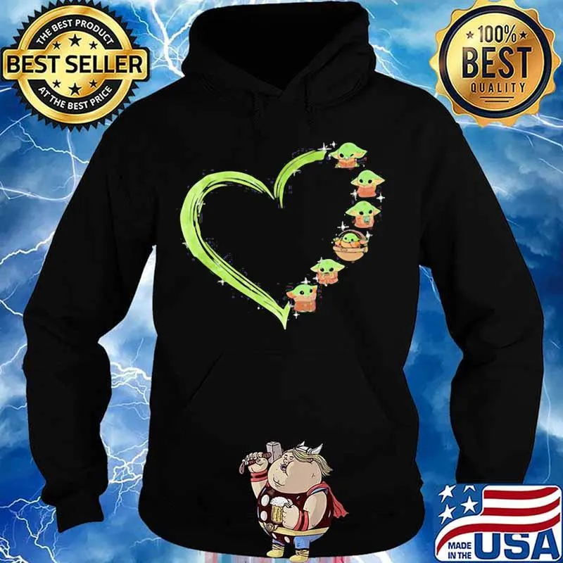 Heart Baby Yoda Green Valentine Day Shirt Hoodie