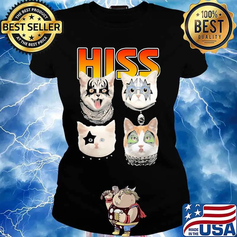 Hiss Cats Kittens Kiss Rock Shirt Ladies tee