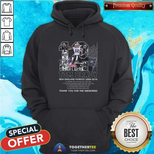 Hot 12 Tom Brady New England Patriots 2000 2019 Thank You For The Memories Signature Shirt - Image 2
