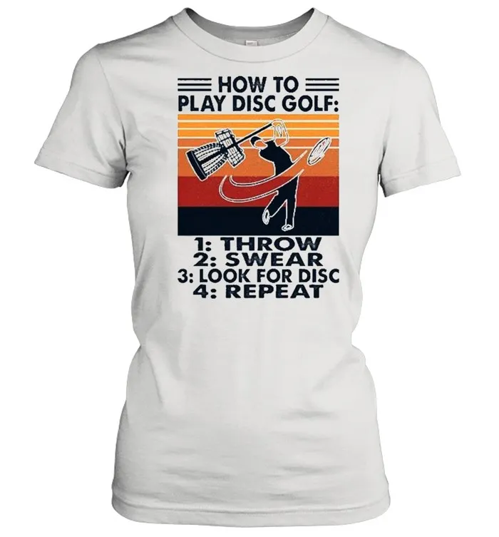 How to play disc Golf throw swear vintage shirt Classic Mens T-shirt - Image 3