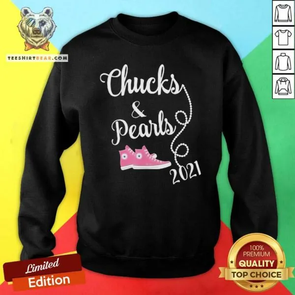 Hurt Converse Sneakers Chucks And Pearls 2021 Kamala Harris Shirt - Image 2