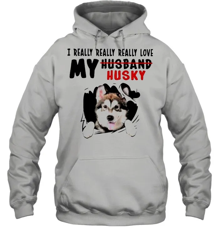 I really really really love my husband husky shirt Classic Mens T-shirt - Image 6