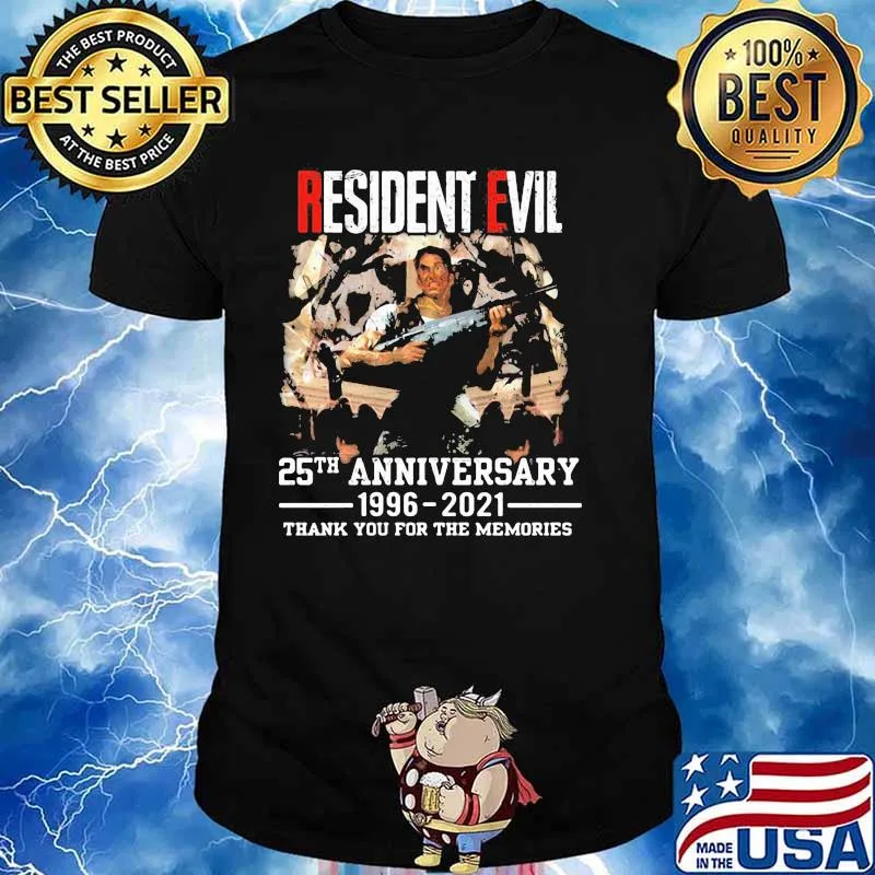 Resident Evil 25th Anniversary 1996 2021 Thank You For The Memories Shirt Unisex