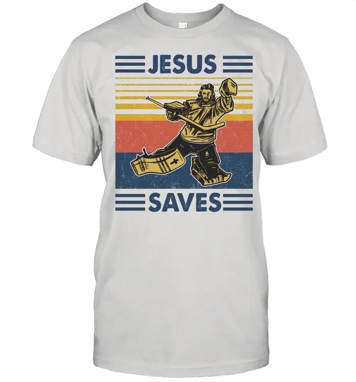 Ice Hockey By Jesus Saves 2021 Vintage shirt Classic Mens T-shirt