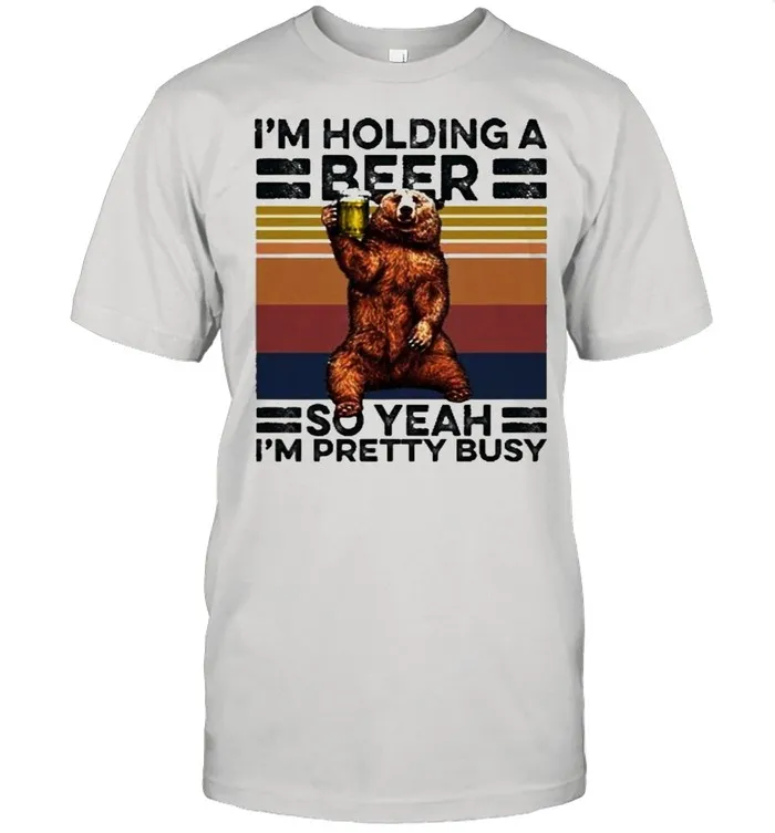 Im holding a beer so yeah im pretty busy vintage shirt Classic Mens T-shirt