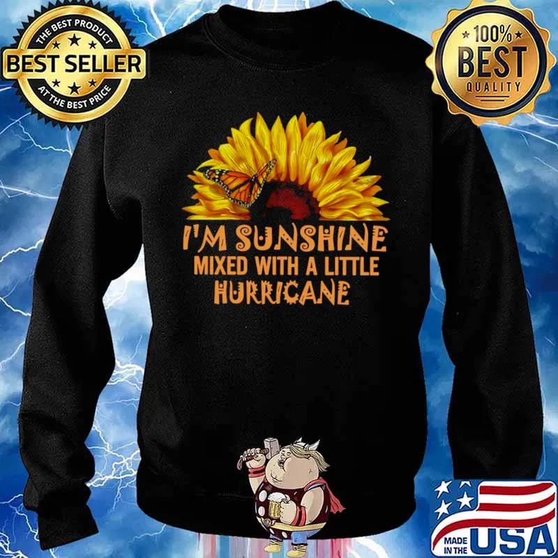 I’m Sunshine Mixed With A Little Hurricane Sunflower Butterfly Sweater